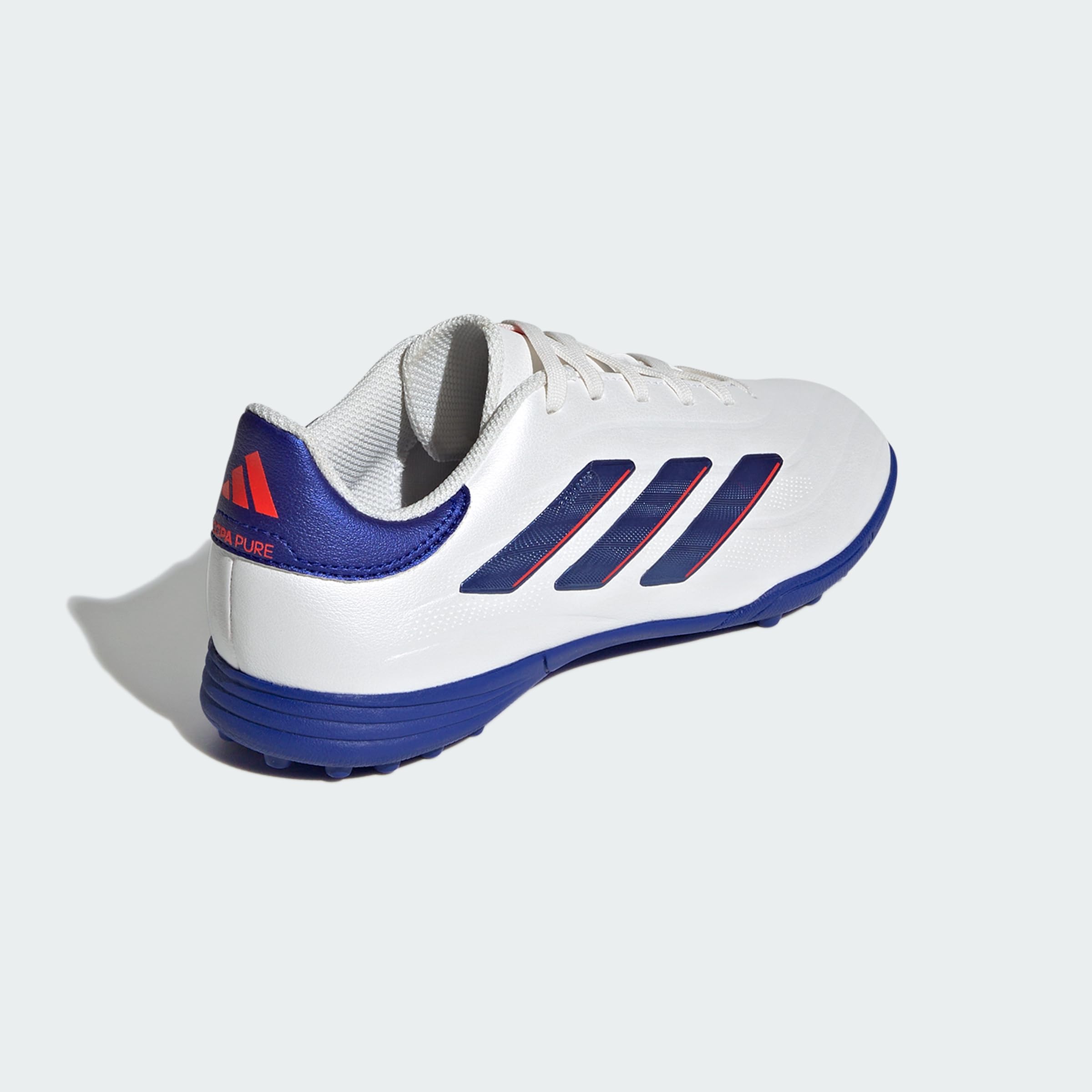 adidas Tênis Copa Pure 2 League Turf, branco/azul lúcido/vermelho